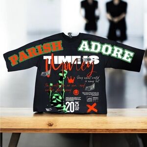 TIME Is Money Parish Adore Black and Orange Graphic Cre